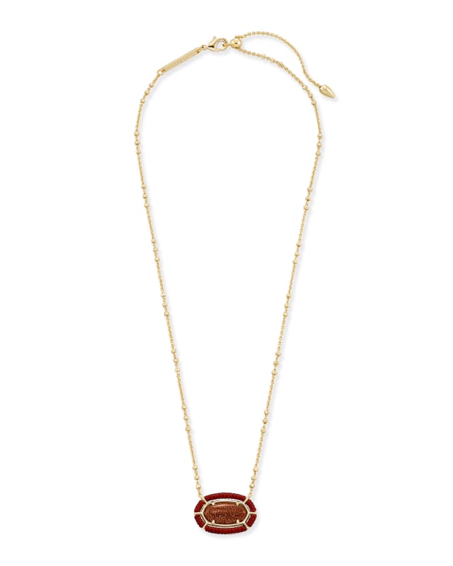 Threaded Elisa Gold Pendant Necklace in Goldstone image number 1.0